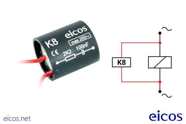 Cuerpo del filtro supresor de ruido eléctrico K8